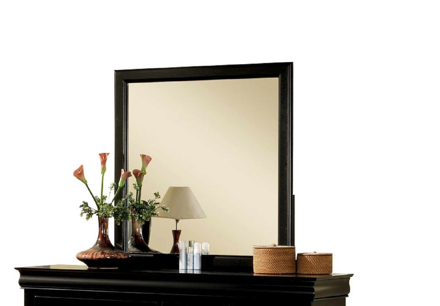 Black Rectangle Dresser Wall Mount Mirror | 36