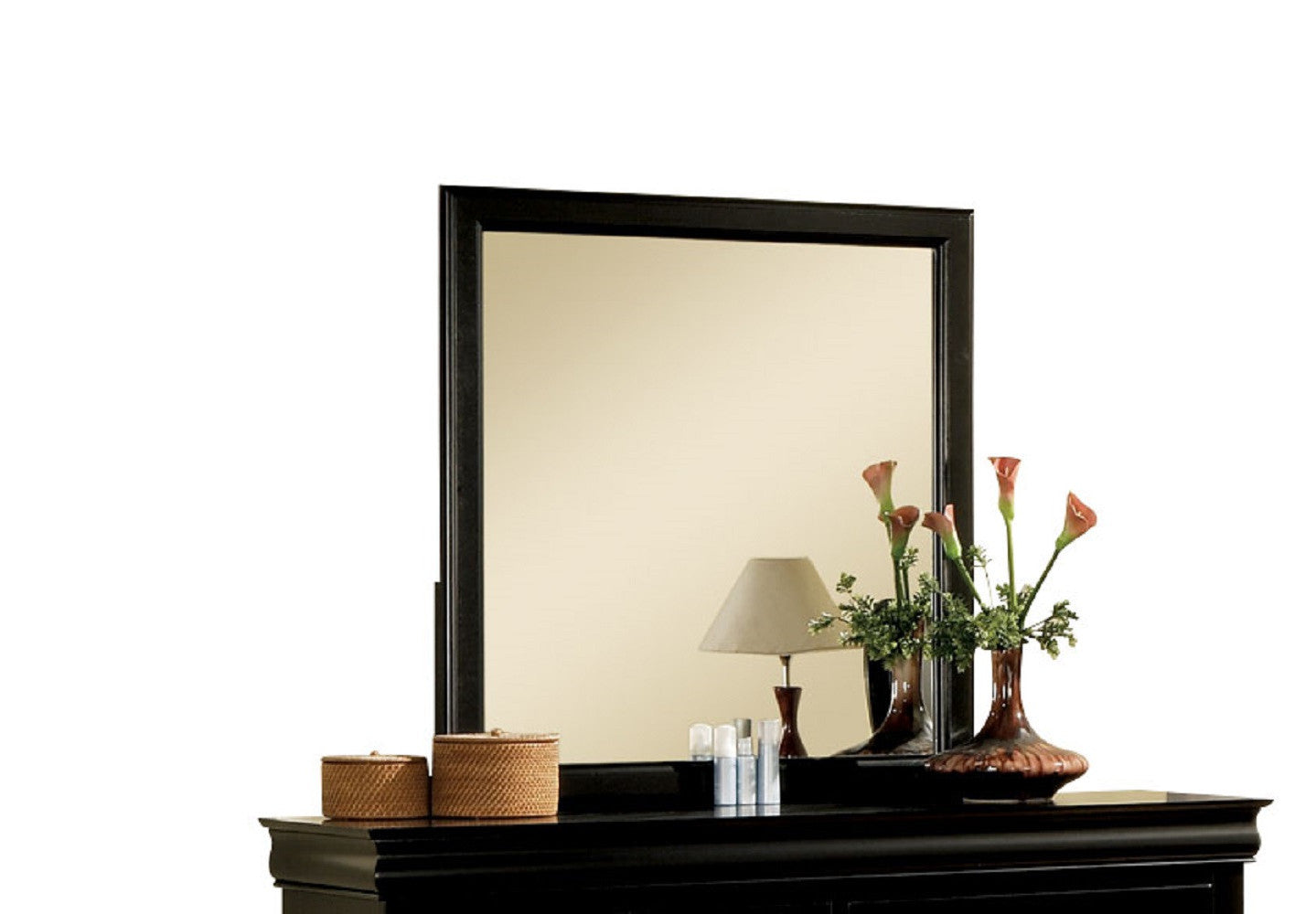 Black Rectangle Dresser Wall Mount Mirror | 36