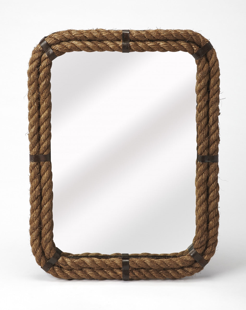 Light Brown Rope Framed Accent Wall Mirror | 19