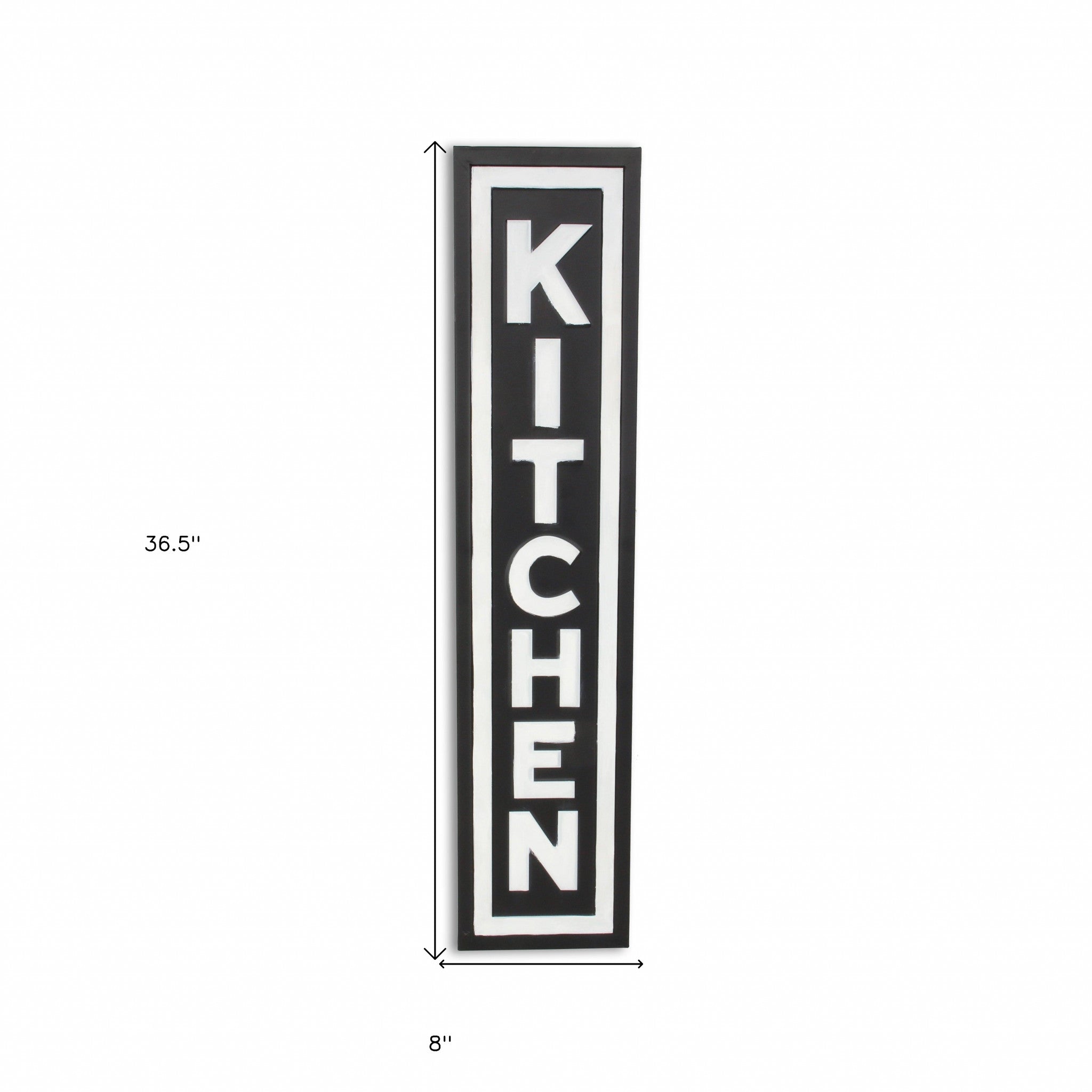 Vertical Black And White Metal Kitchen Wall Decor | 8