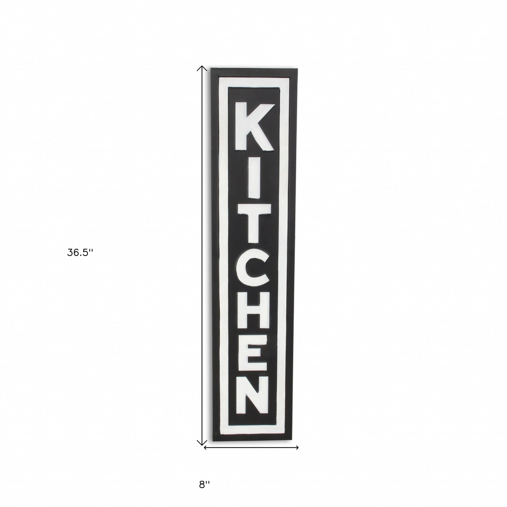 Vertical Black And White Metal Kitchen Wall Decor | 8