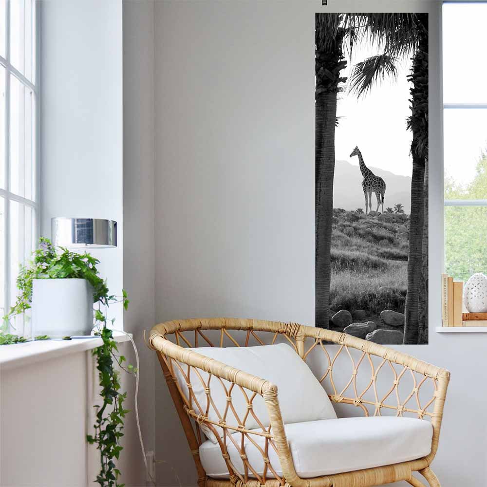 16x48 inch Panoramic Giraffe Poster Displayed by Window