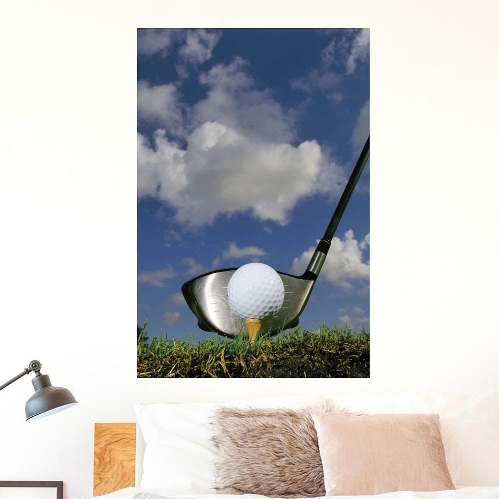 48 inch Addressing the Ball Golf Poster Installed Above Bed