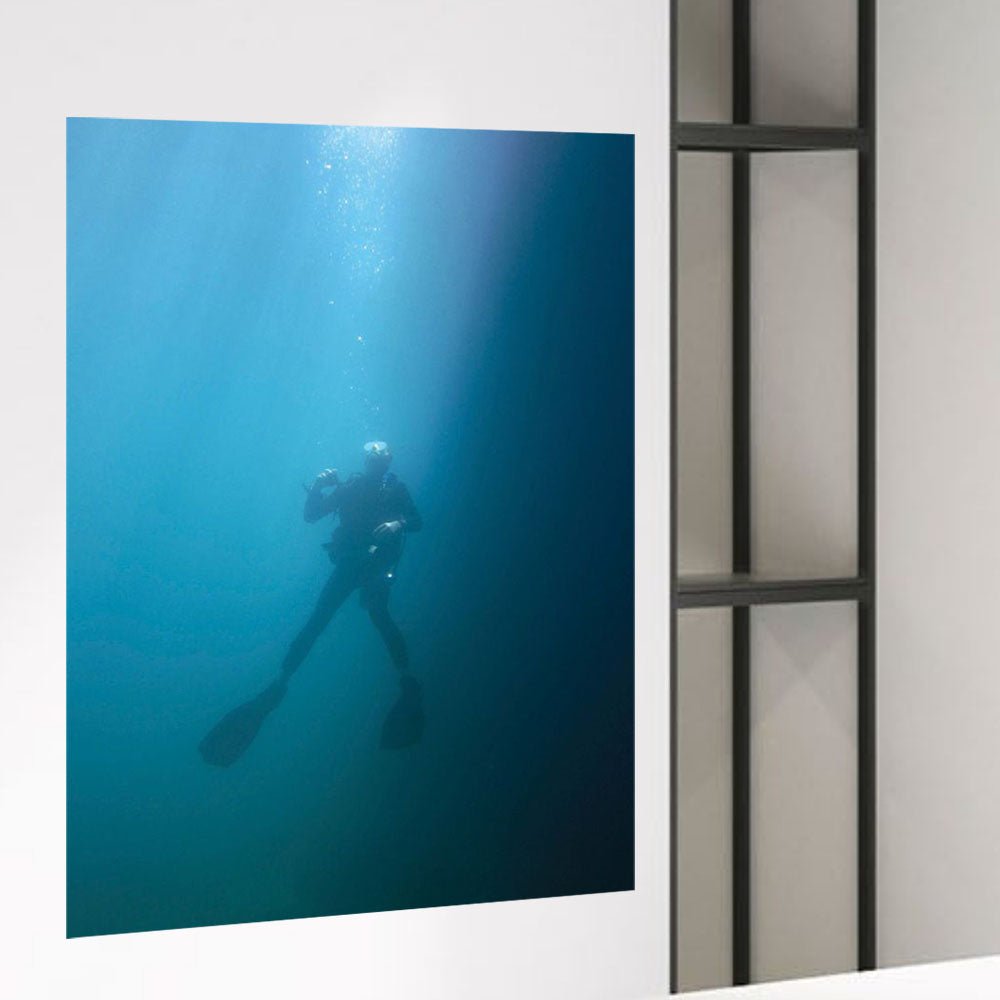 48 inch Going Up Scuba Poster Displayed on Wall