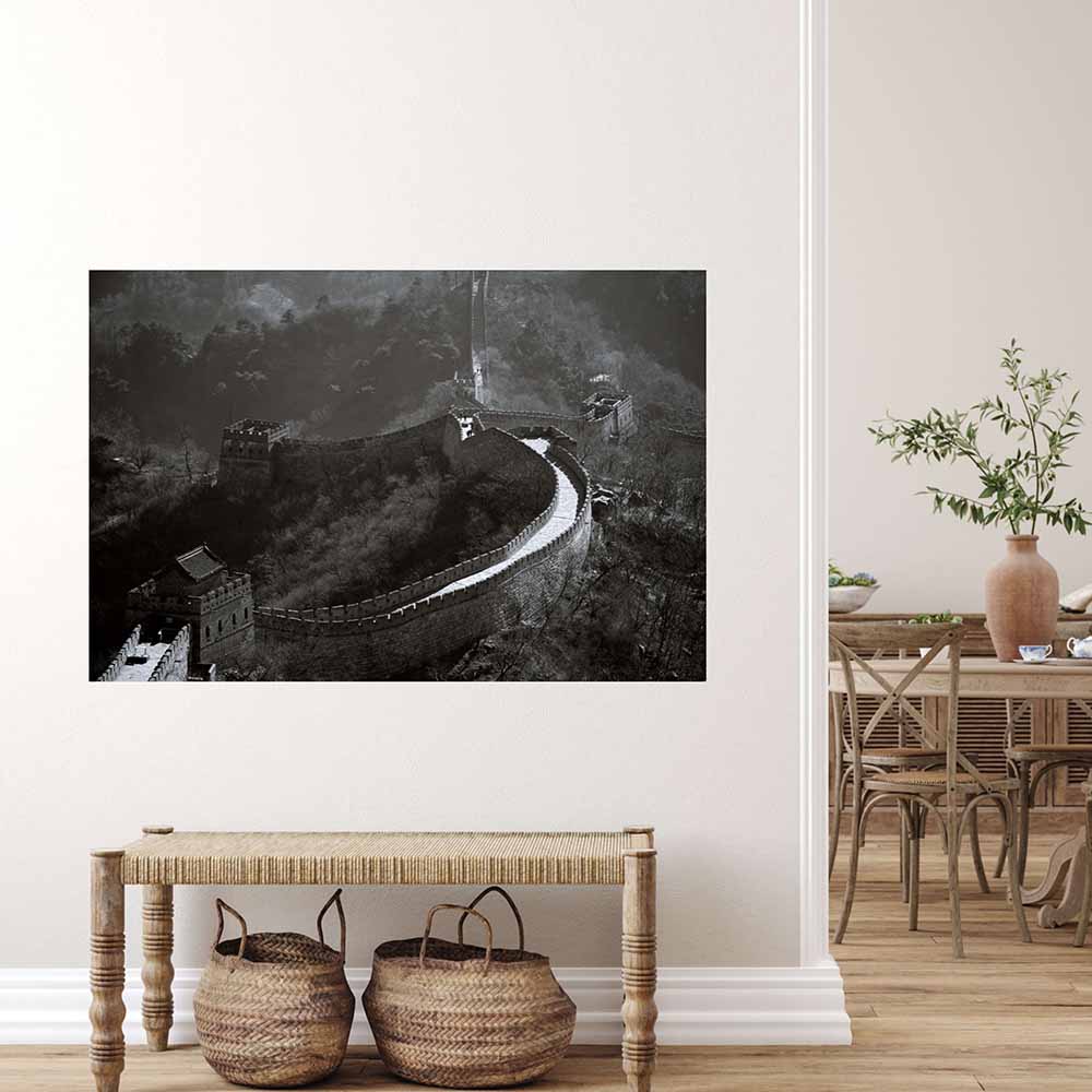 48 inch The Great Wall Decal Installed Above Bench