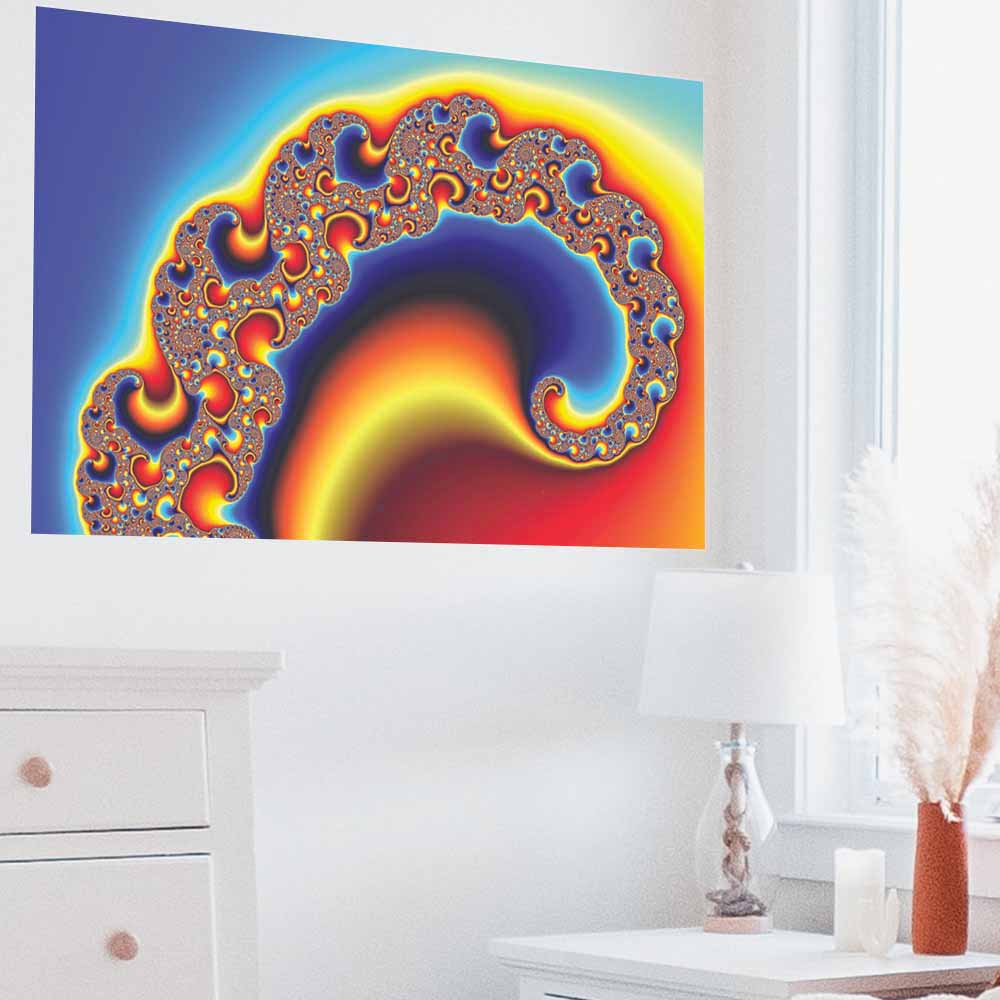 48 inch Dencat Fractal Art Decal Installed in Bedroom