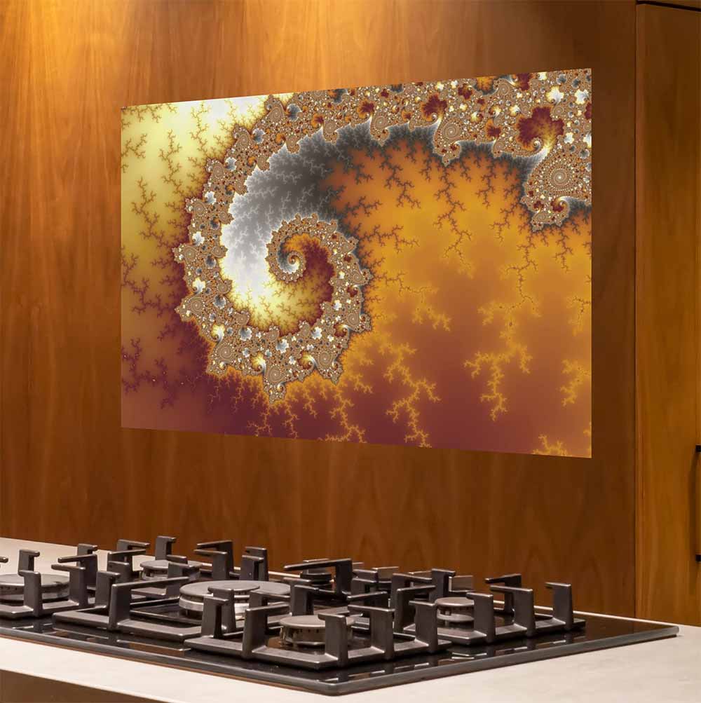 48 inch Escape Fractal Art Poster Displayed in Kitchen