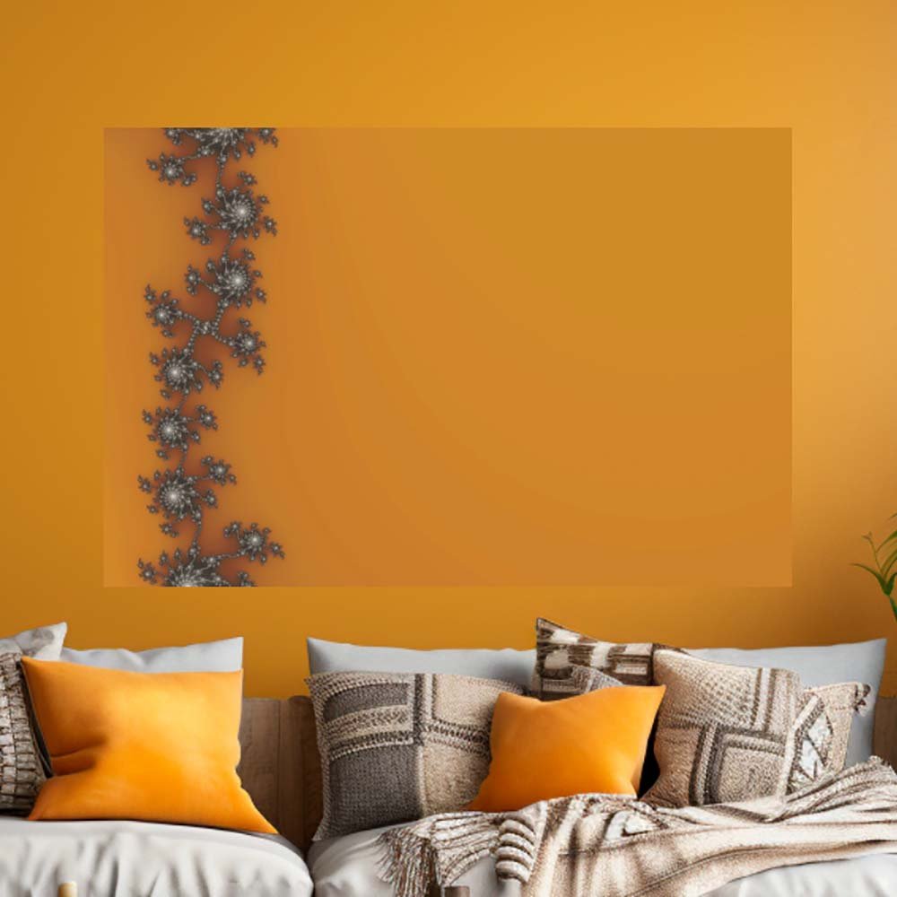 48 inch Fence Fractal Art Poster Displayed Above Sofa