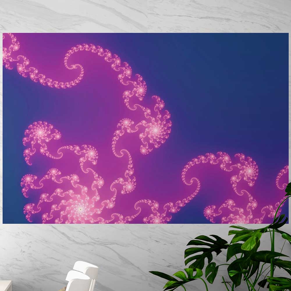 48 inch Jellyfish Wonder Fractal Decal Installed on Wall