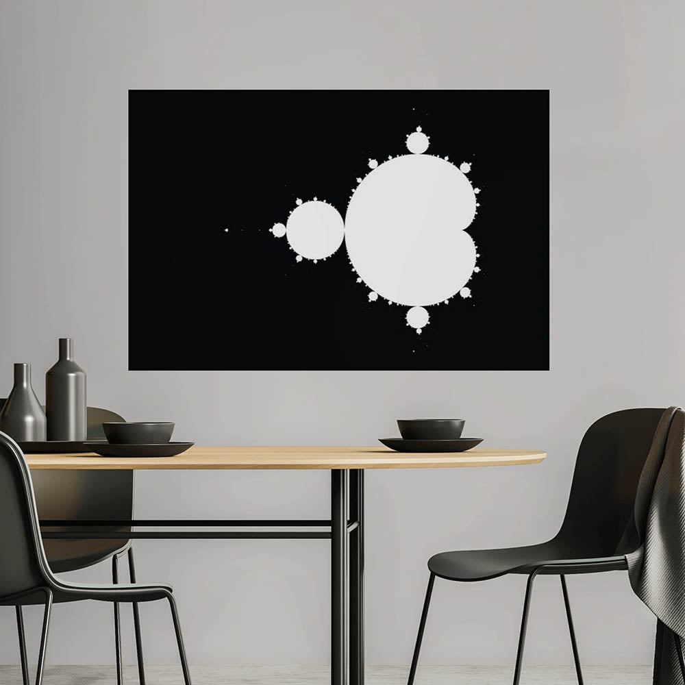 48 inch Mandelbrot II Art Poster Displayed Above Dining Table