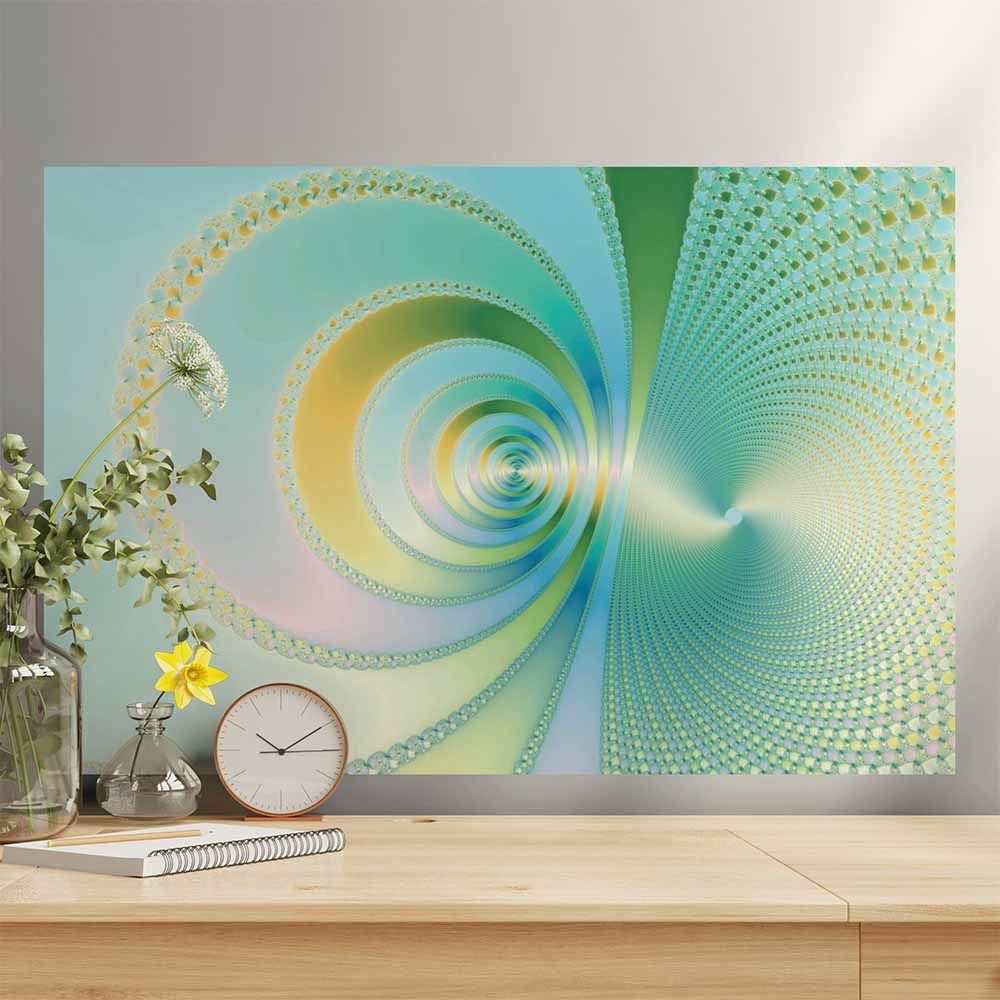 48 inch Monsoon Fractal Decal Installed Above Desk