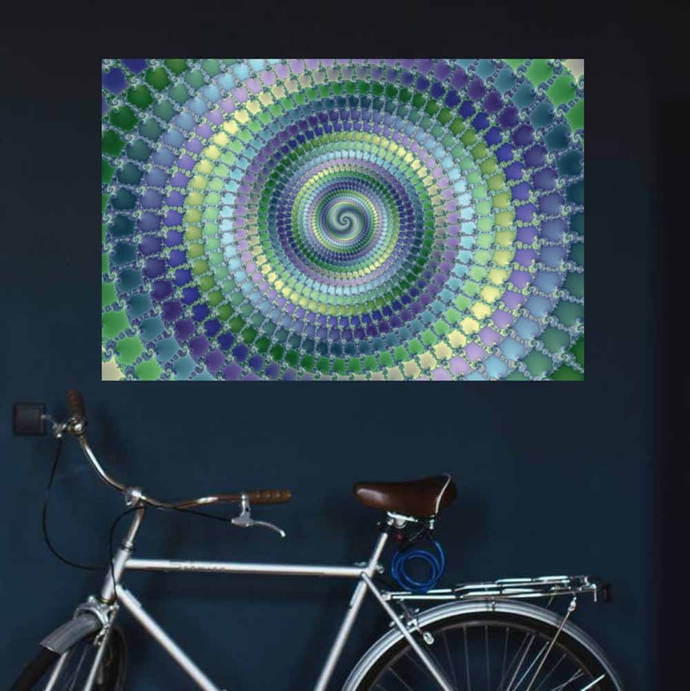 48 inch Pondering Fractal Poster Displayed on Wall