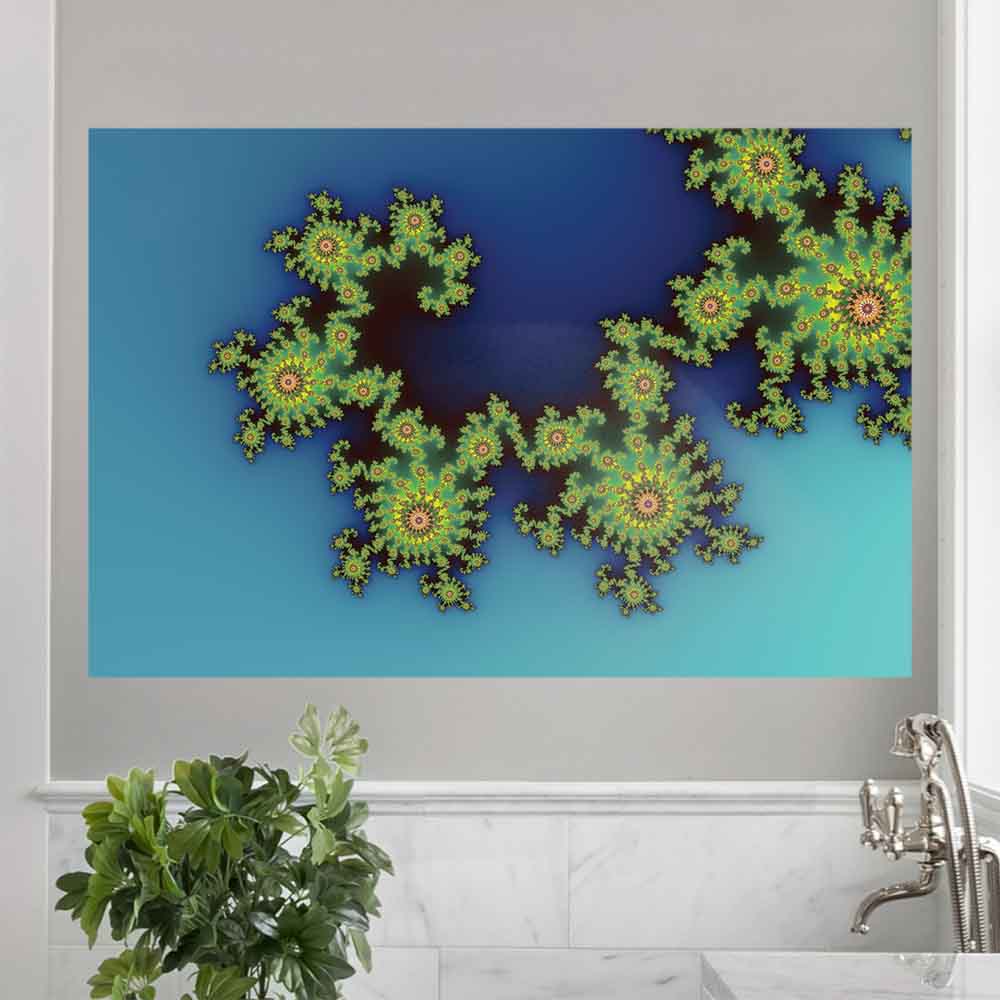 48 inch Sea Creature Art Poster Displayed in Bathroom