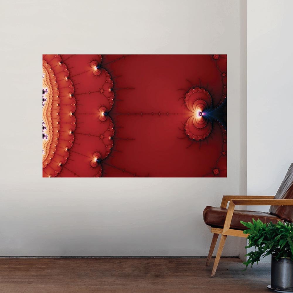 48 inch Gravity Wells Art Poster Displayed by Chair