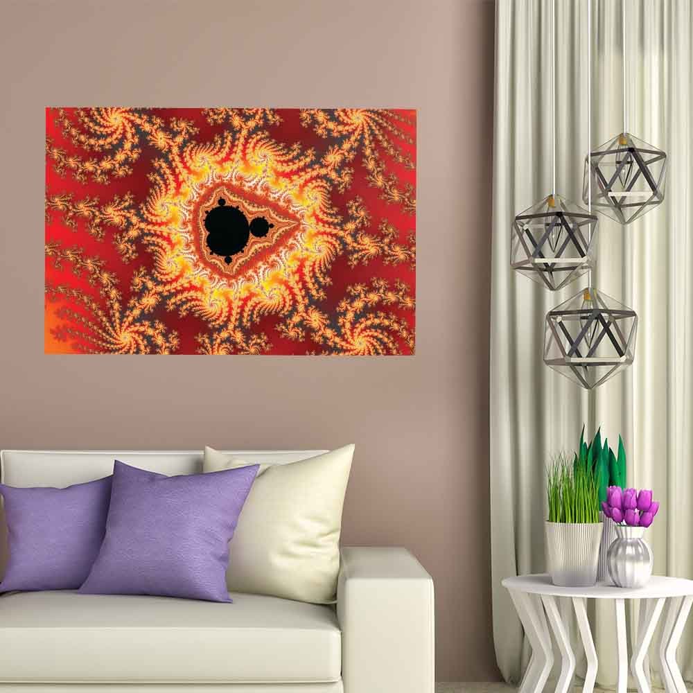 48 inch Throne of Satan Art Decal Installed Above Sofa