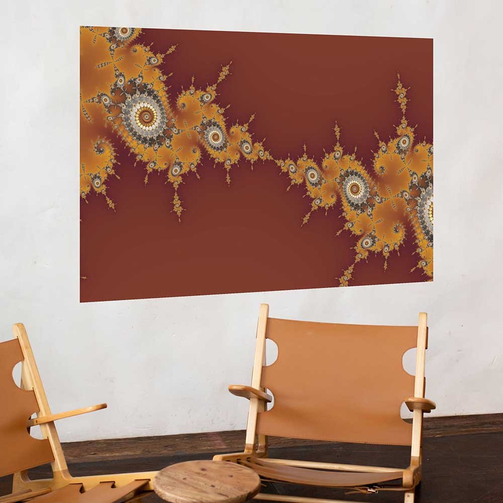 48 inch Warp Fractal Art Decal Installed on Wall