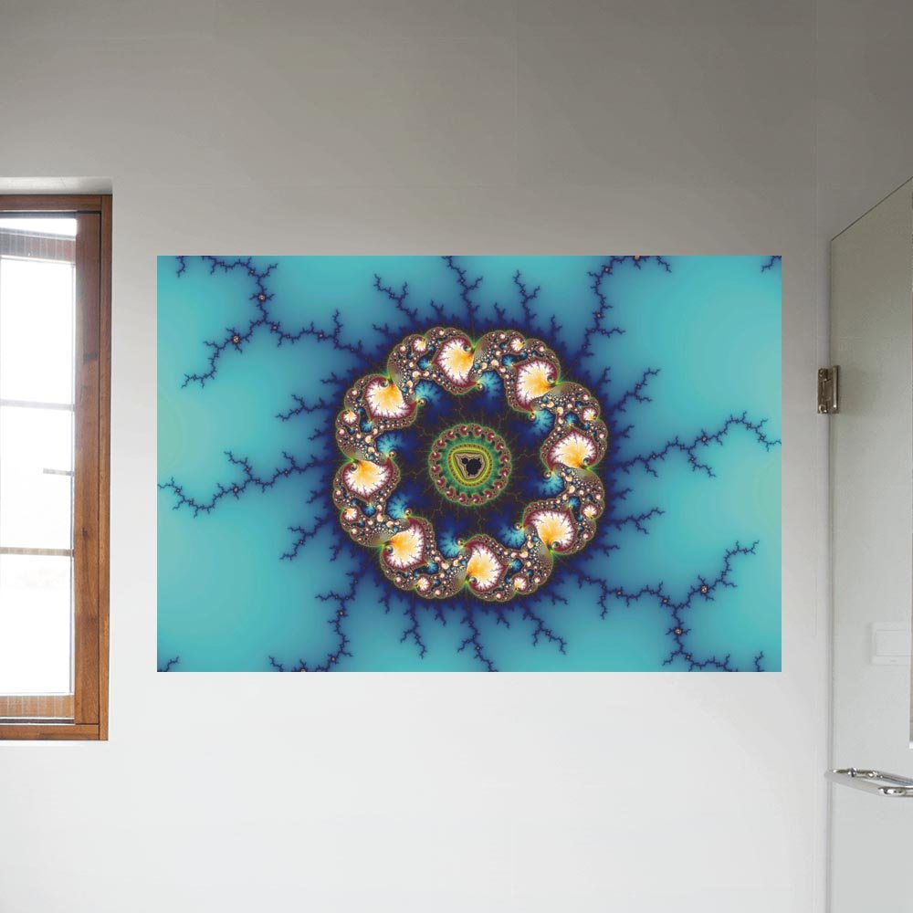 48 inch Whirlpool Fractal Art Poster Displayed by Window