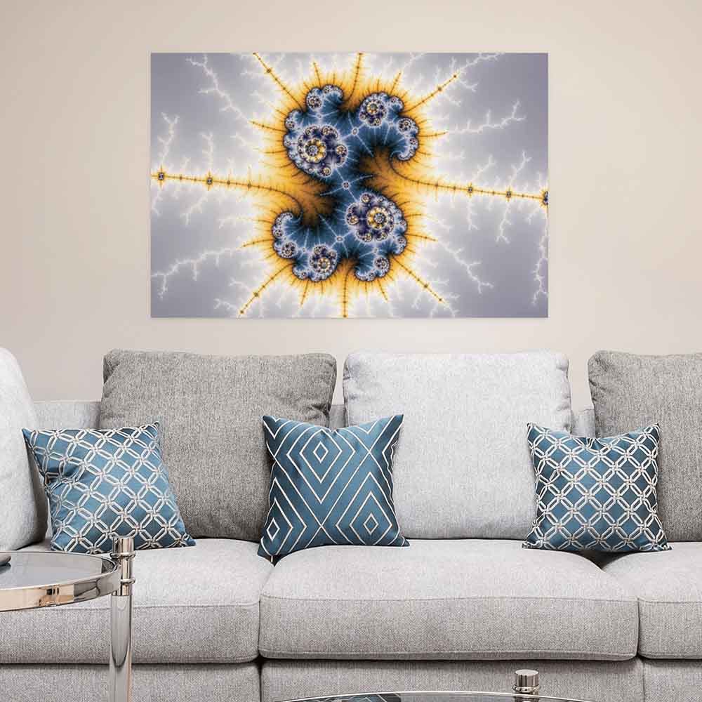 48 inch Ying Yang Twister Art Decal Installed Above Couch