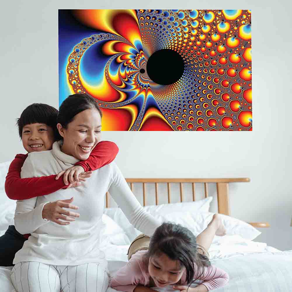 48 inch Ying Yang Big Bang Art Poster Displayed in Kids Room