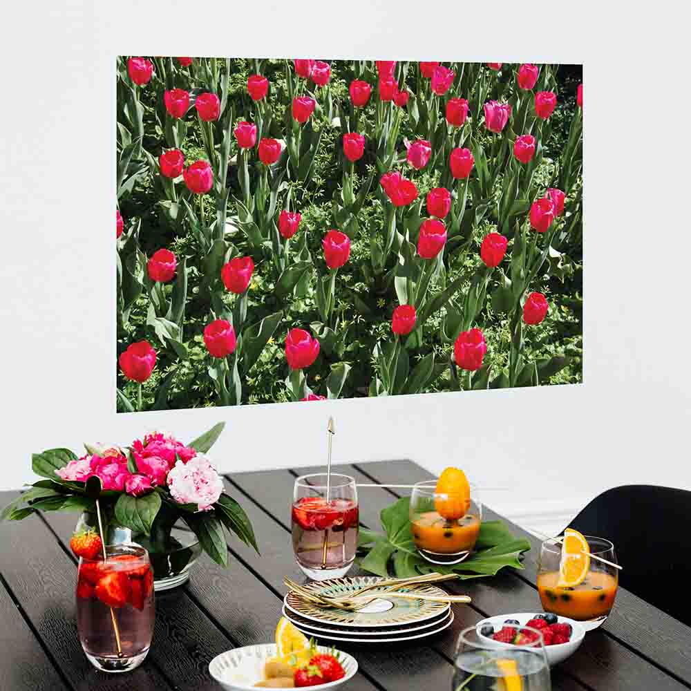 32x48 inch Flowers Decal Installed in Dining Area