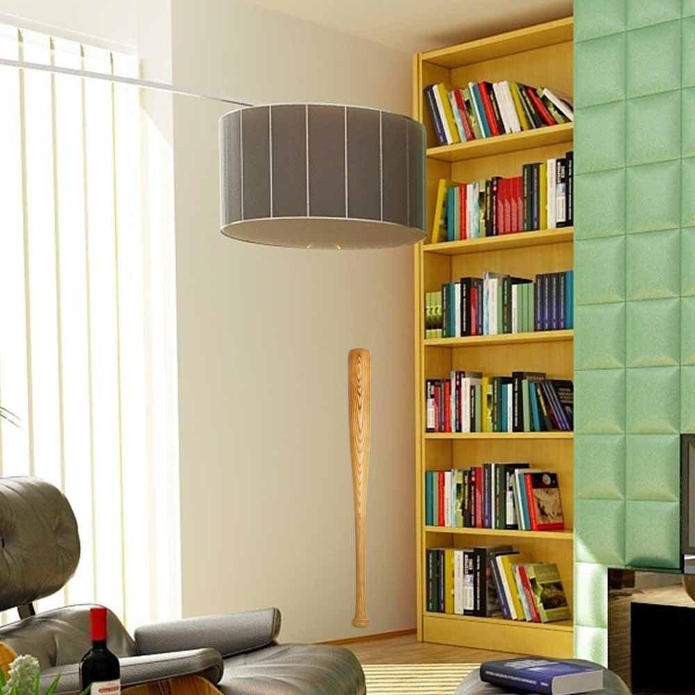 48 inch Baseball Bat Wall Decal Installed in Den