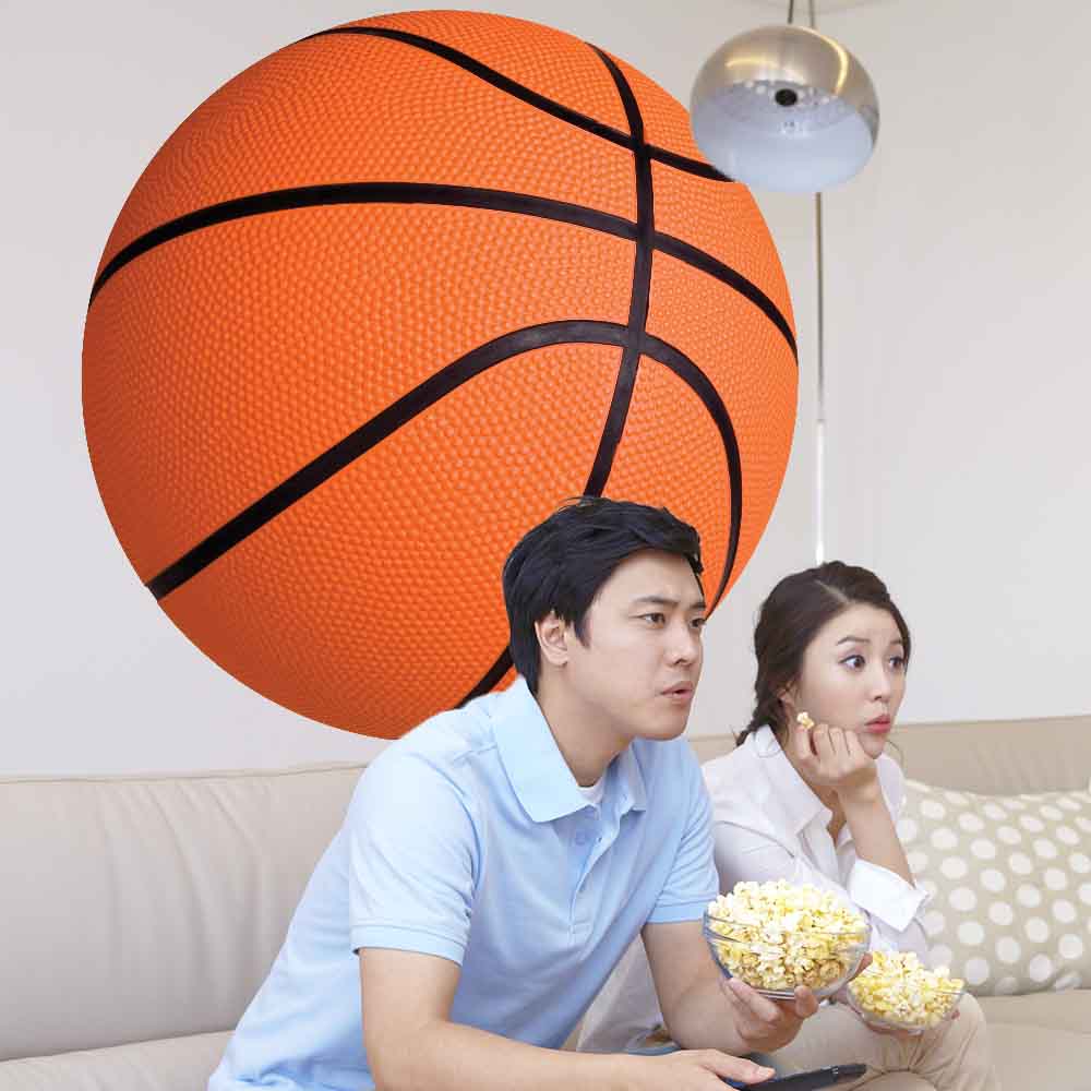 48 inch Basketball Wall Decal Installed in Family Room