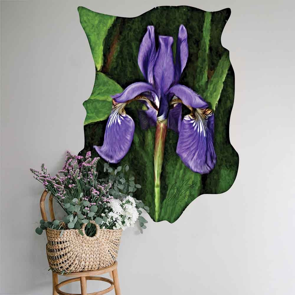 33.5x48 inch Purple Flower Decal Installed Next to Stool