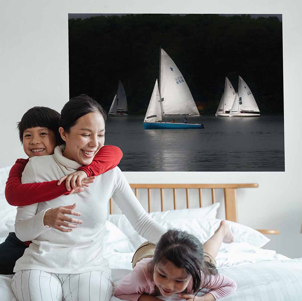 38.5x48 inch Sailboat Poster Displayed in Kids Room