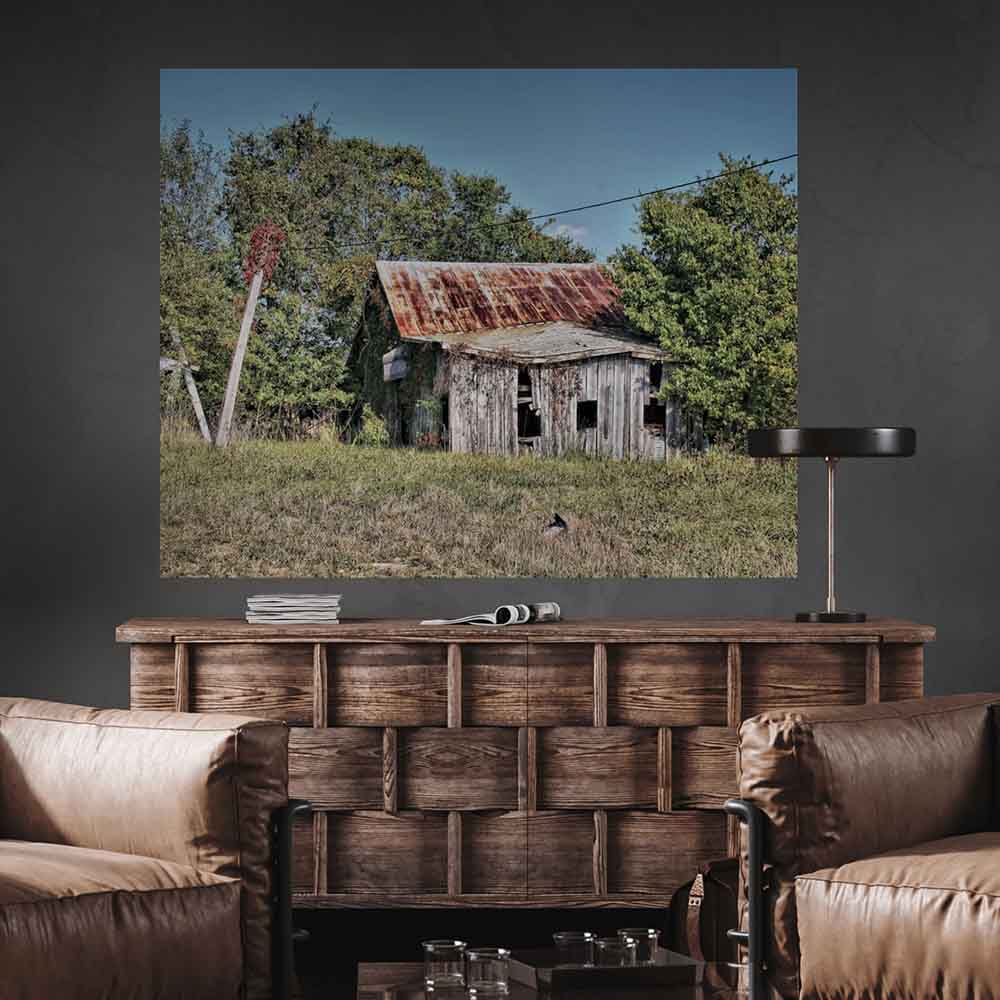 38.5x48 inch The Shack Decal Installed Above Console Table