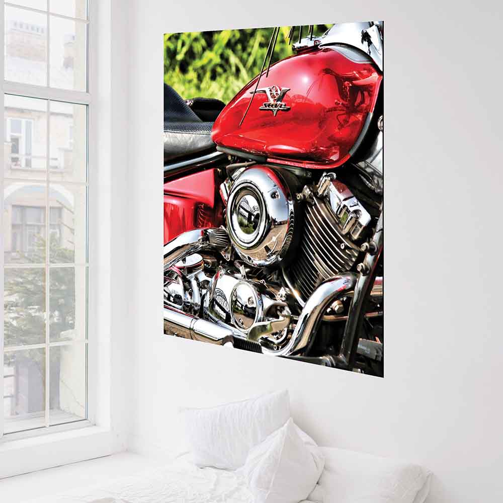 38.5x48 V Star Motorcycle Decal Installed by Window