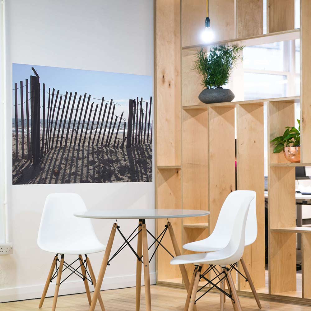 48 inch Beach Fence Poster Displayed in Dining Room