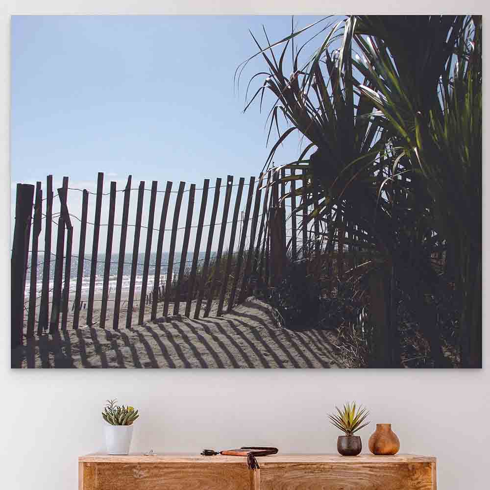 48 inch Beach Jungle Wall Decal Installed Above Console Table
