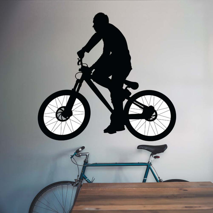 48 inch BMX Silhouette Wall Decal Installed in Dining Room