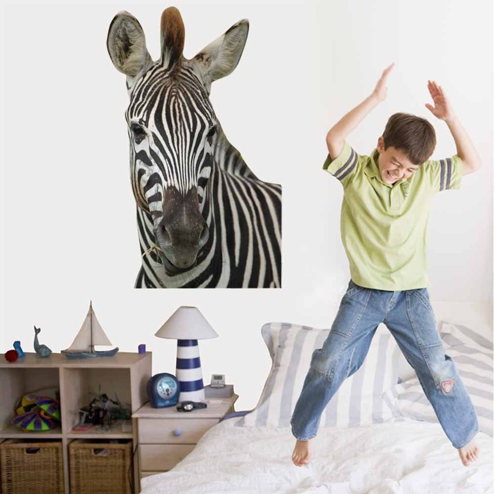 29.5x48 inch Die-Cut Zebra Decal Installed in Boys Room