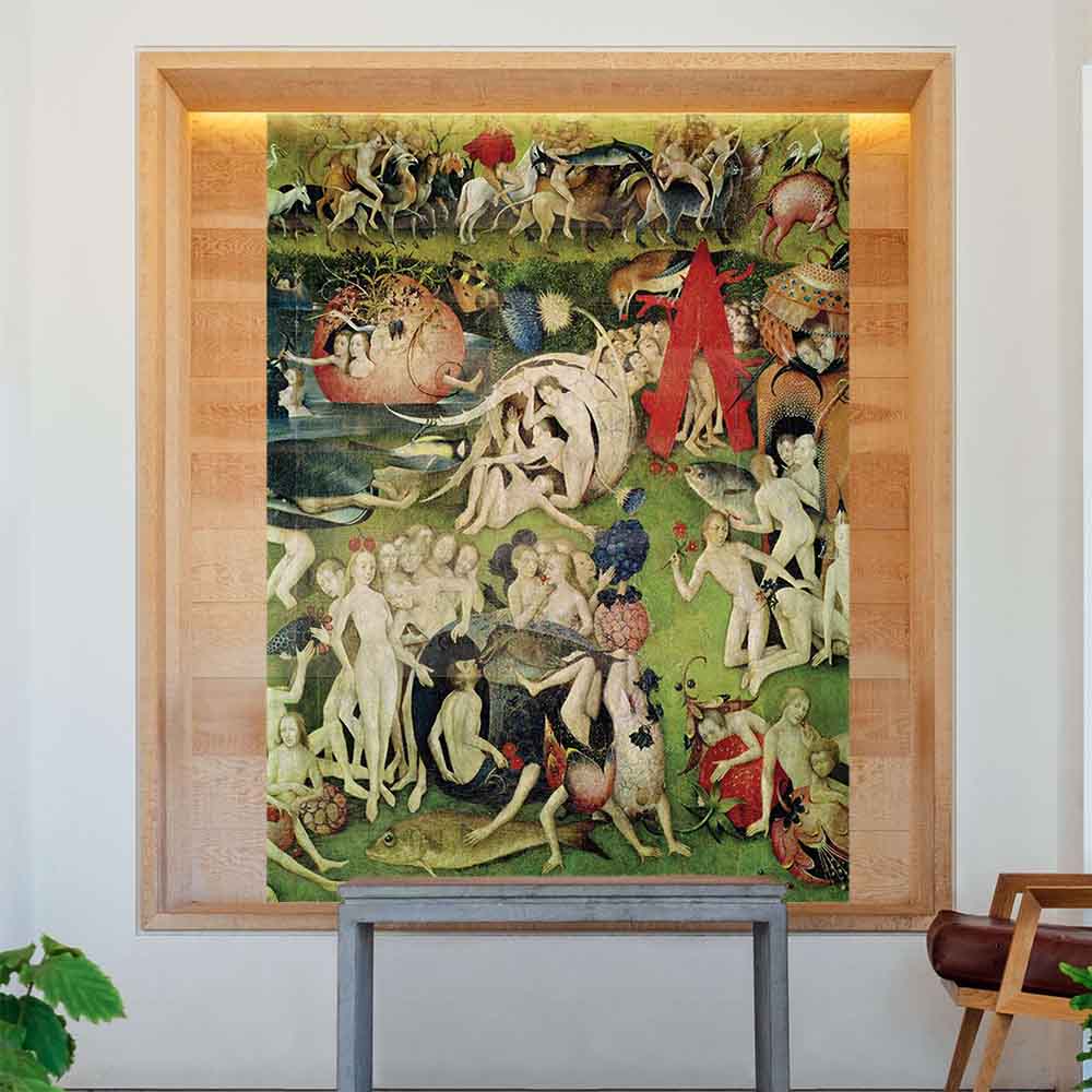 35.5x48 Garden of Earthly Delights Decal Installed in Alcove