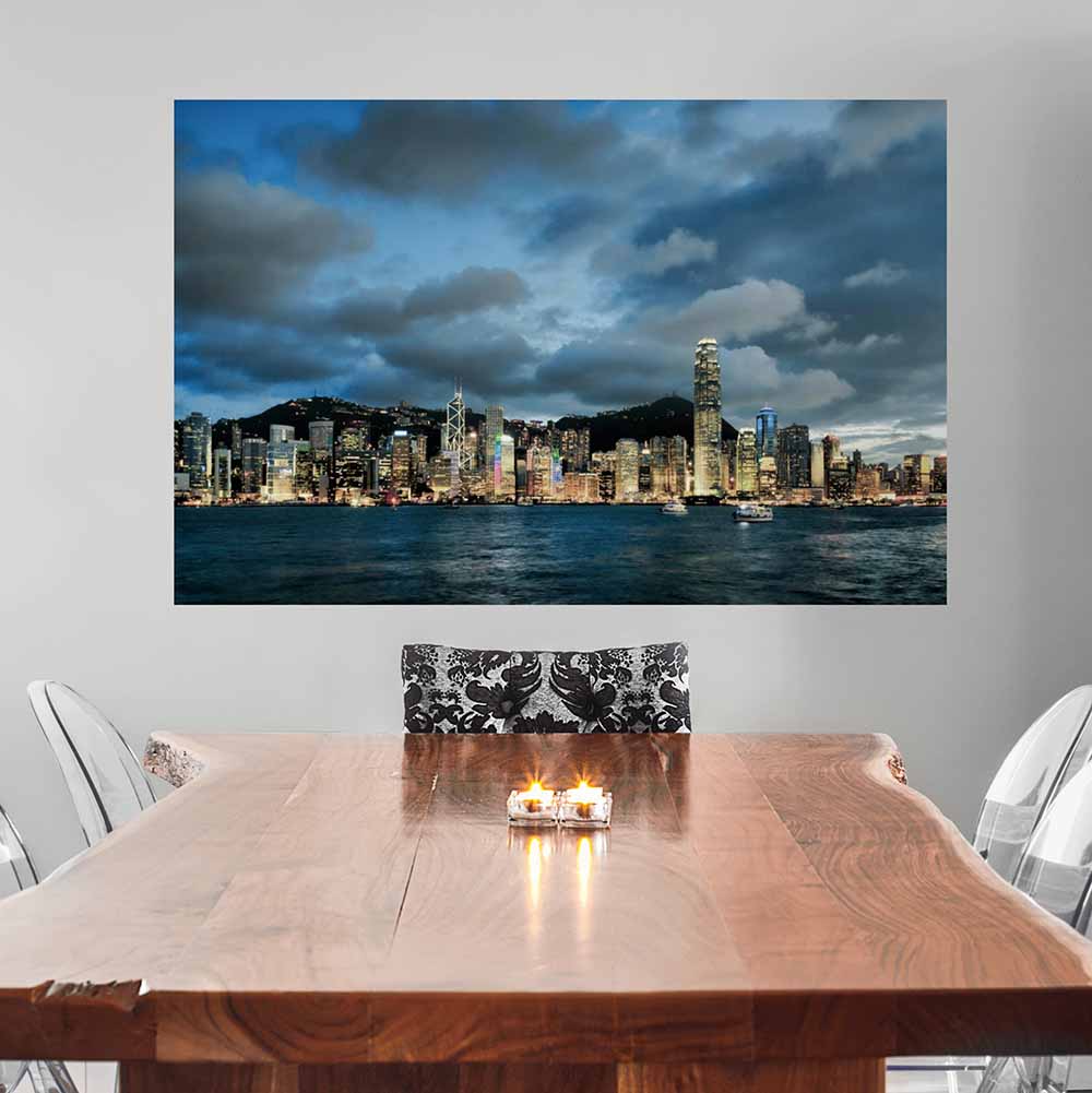 31x48 inch Hong Kong Dusk Poster Displayed in Conference Room
