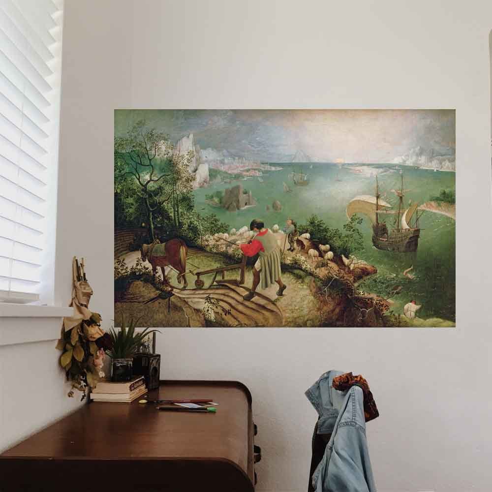 30.5x48 Landscape with the Fall of Icarus Poster Displayed by Desk