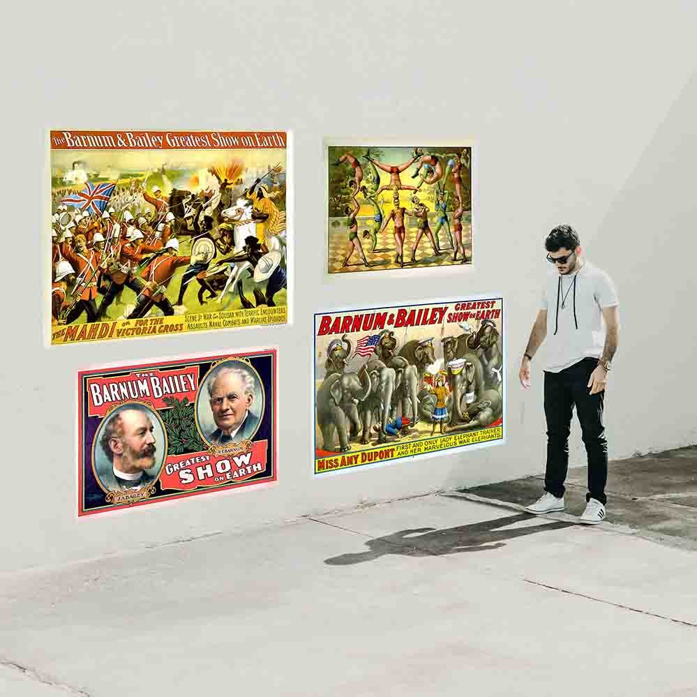 35.5x48 inch Acrobats Wall Decal Installed on Wall