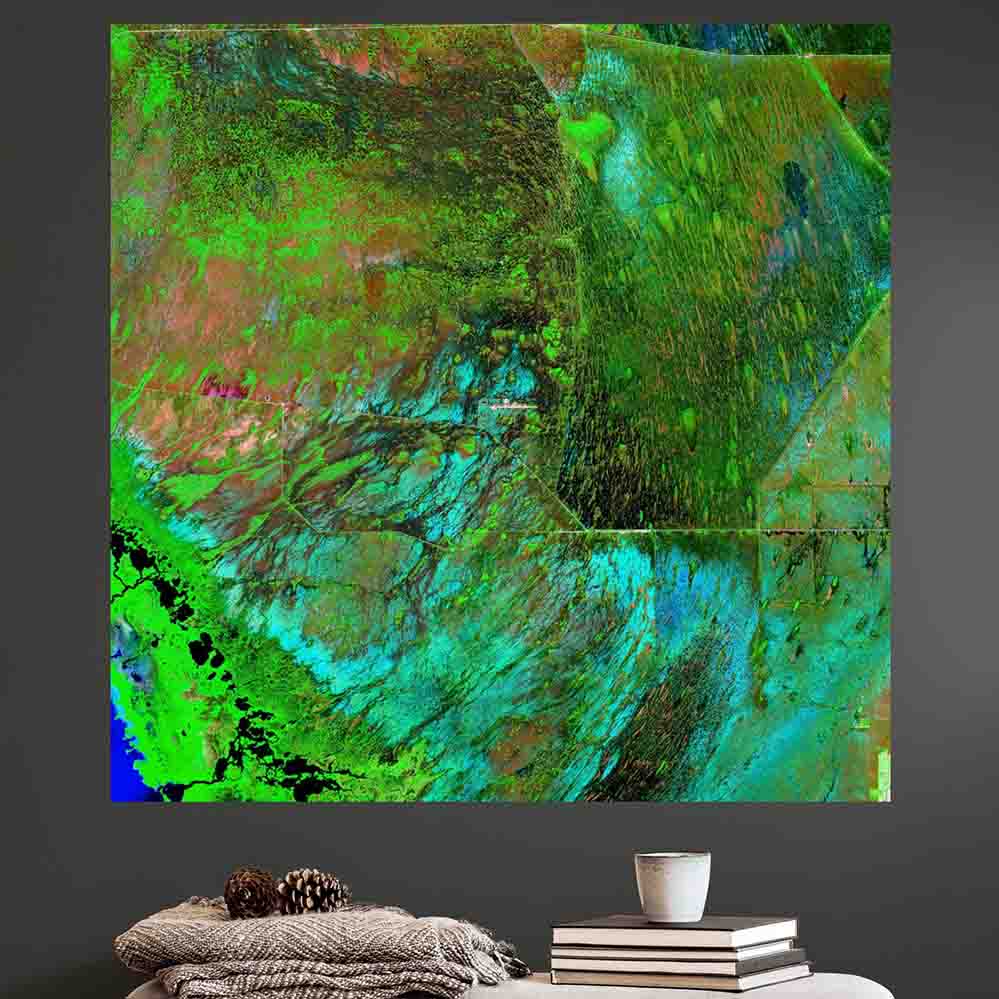 48x48 inch Everglades Satellite Poster Displayed on Wall