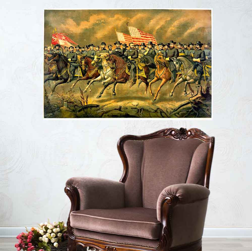 31.5x48 inch Grant & Generals Poster Displayed Above Chair