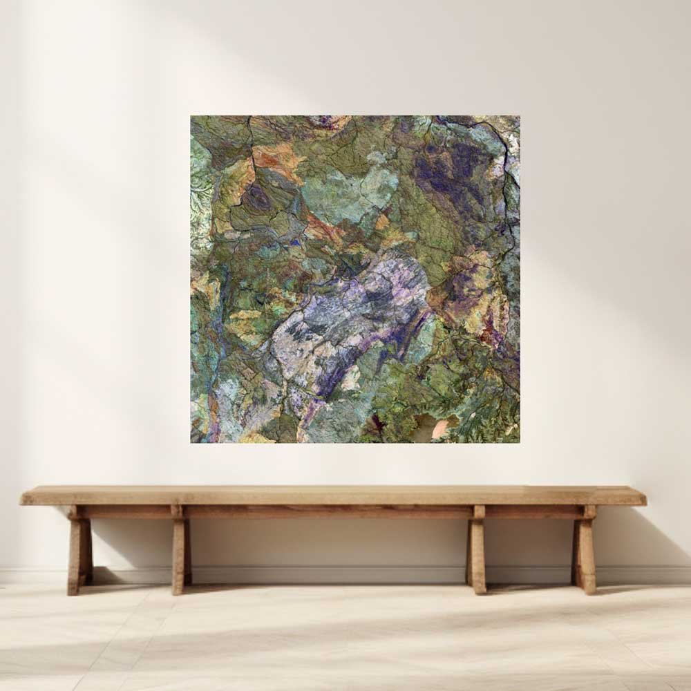 48x48 inch Great Sandy Desert Satellite Decal Installed Above Bench