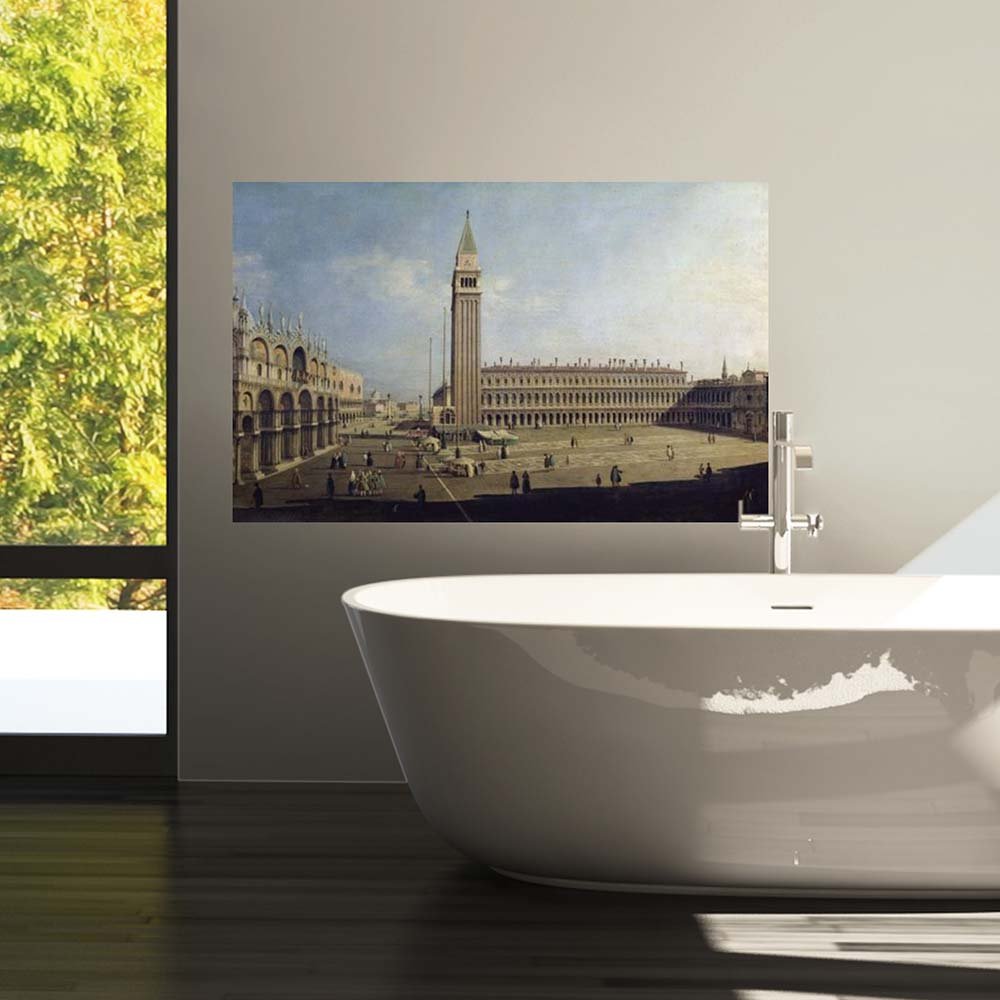 30.5x48 Piazza San Marco Poster Displayed in Bathroom