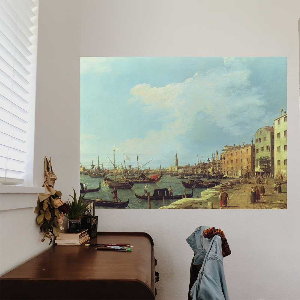 35x48 The Riva Degli Schiavoni Poster Displayed by Desk