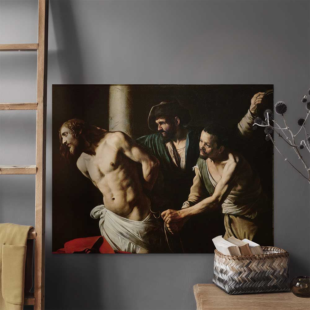 35.5x48 The Flagellation of Christ Poster Displayed on Wall