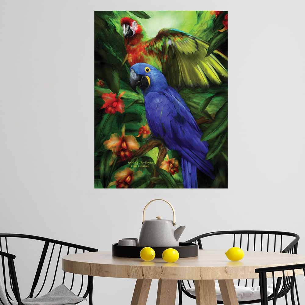 36x48 Spirit of the Tropics Poster Displayed in Dining Area