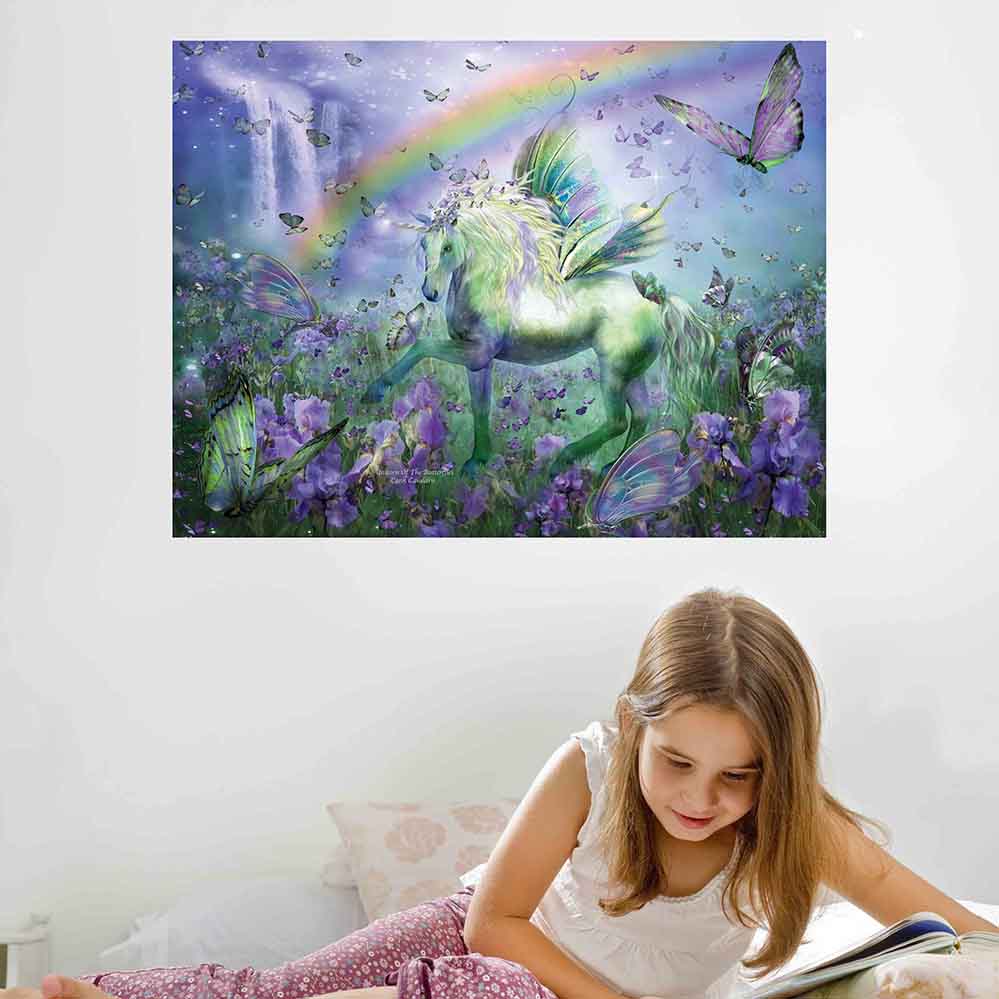 36.5x48 inch Unicorn Of The Buttys Poster Displayed in Girls Room