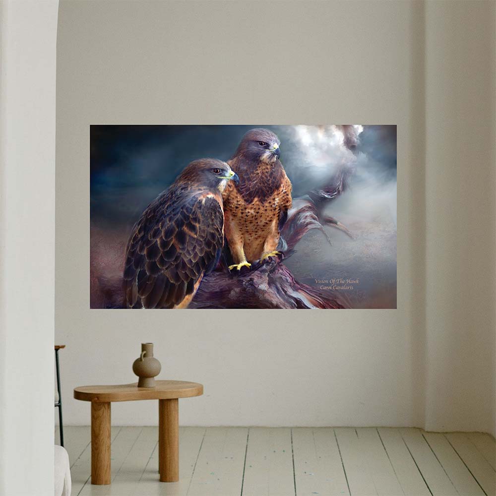 29x48 Vision of the Hawk Poster Displayed in Foyer