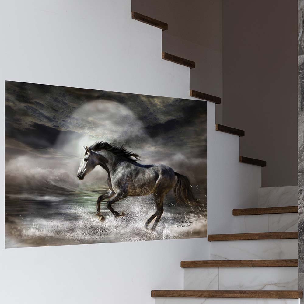 32x48 inch Wild As The Sea Decal Installed in Stairwell