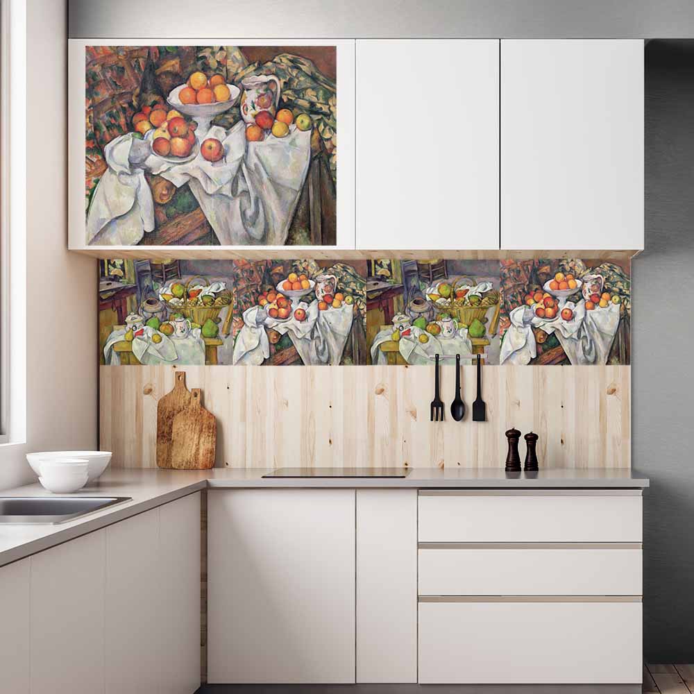 38x48 Apples and Oranges Decal Displayed in Kitchen