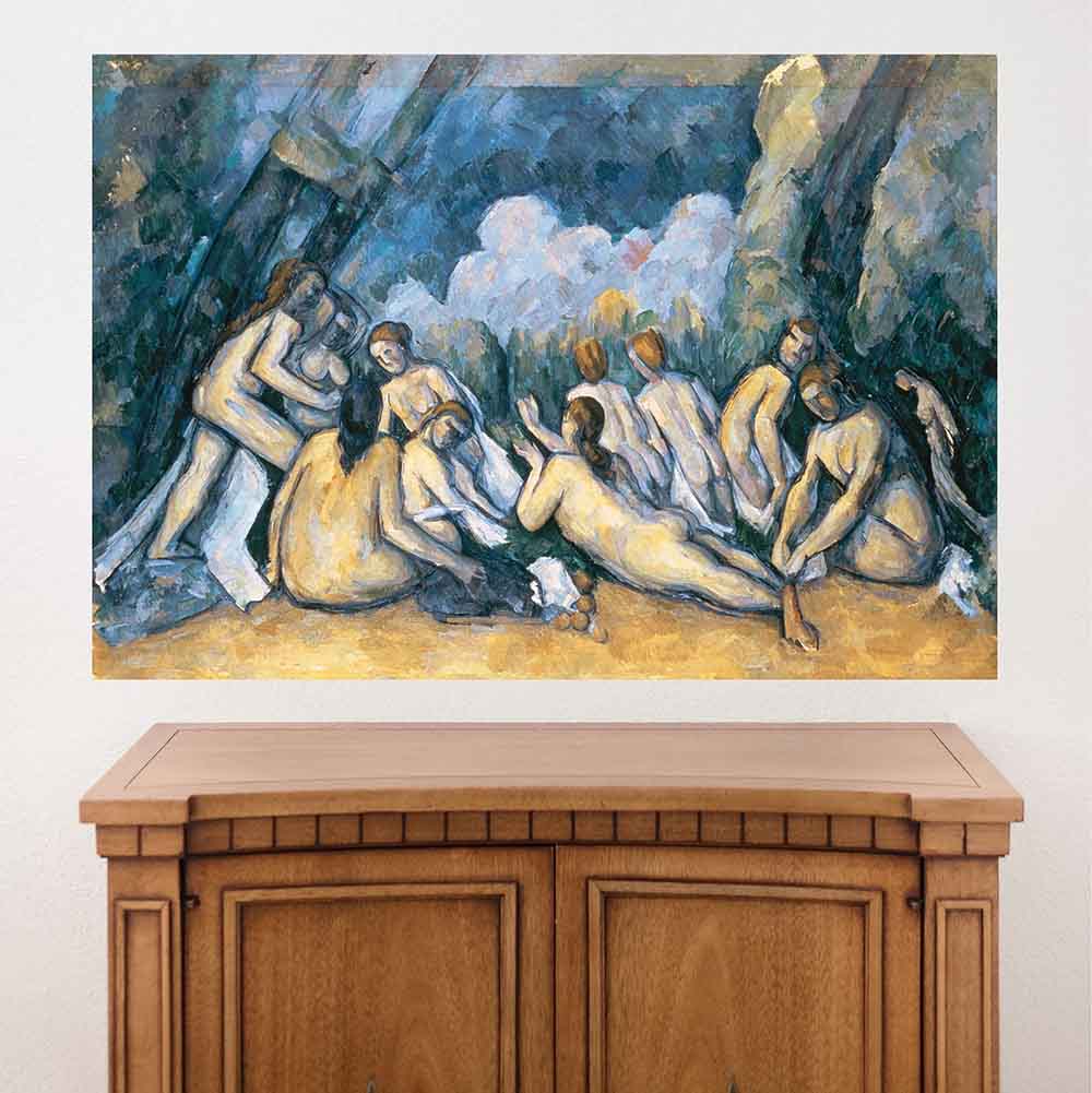 48 inch The Large Bathers Decal Installed Above Cabinet